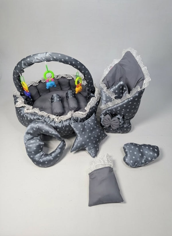 Celestial Grey Baby Bed Set ( 11 Pieces )
