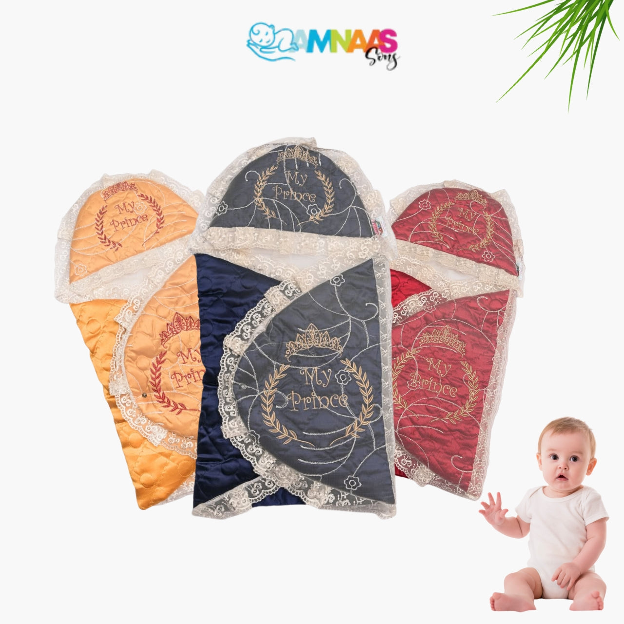 Luxury Embroidered Baby Sweddle