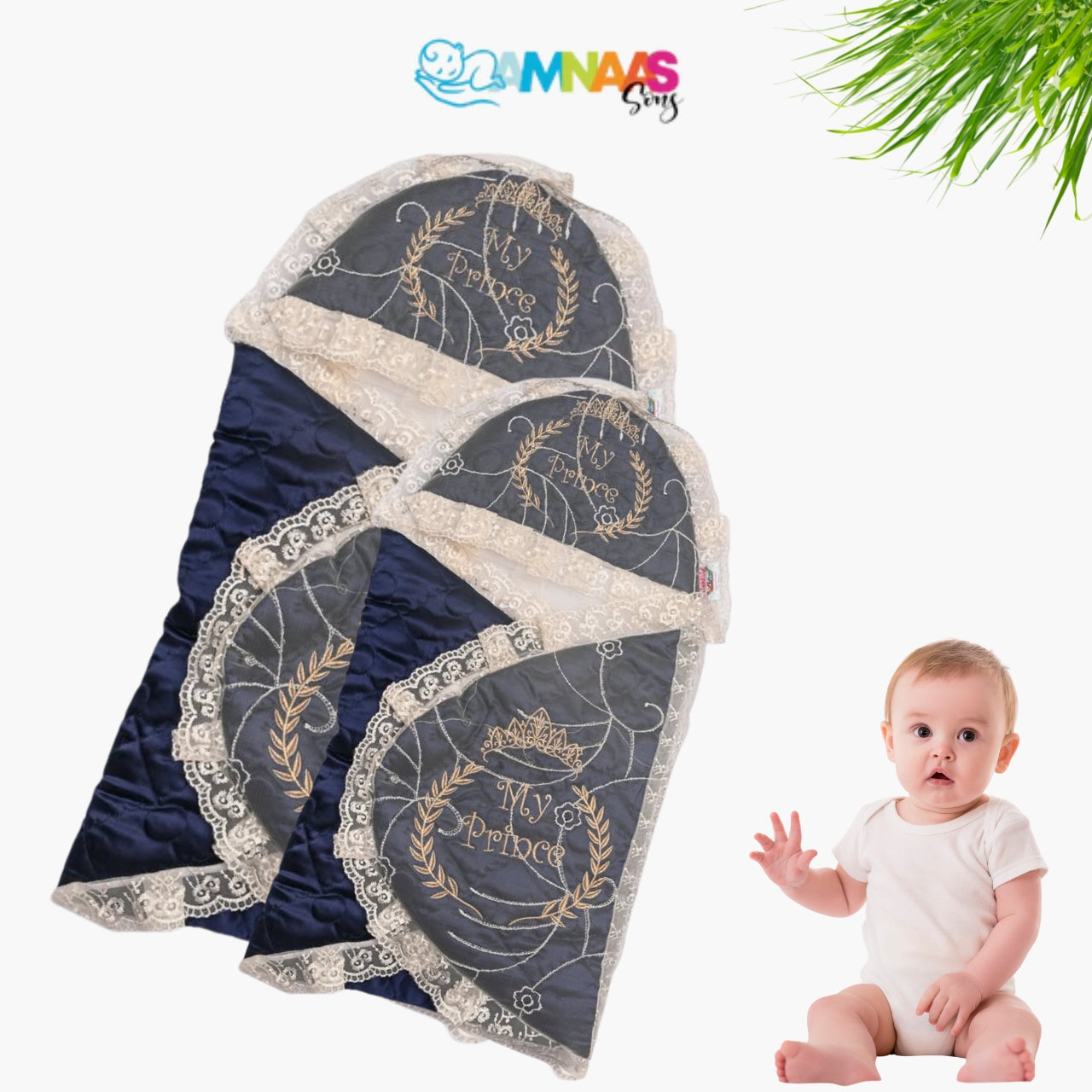 Luxury Embroidered Baby Sweddle