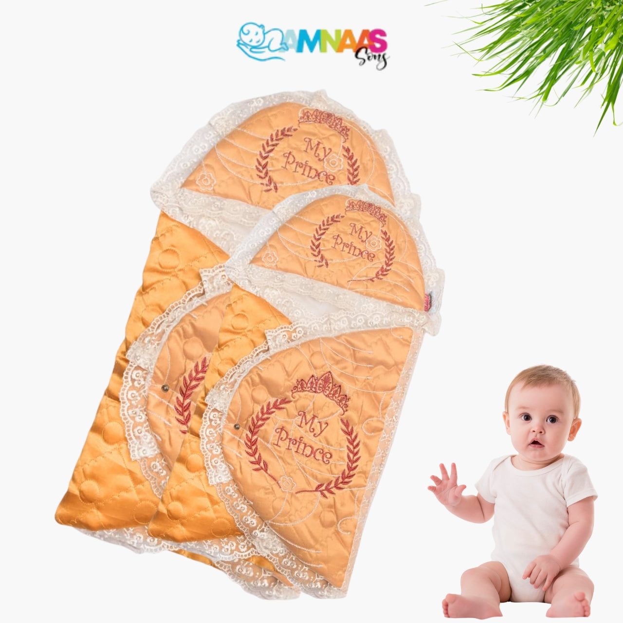 Luxury Embroidered Baby Sweddle