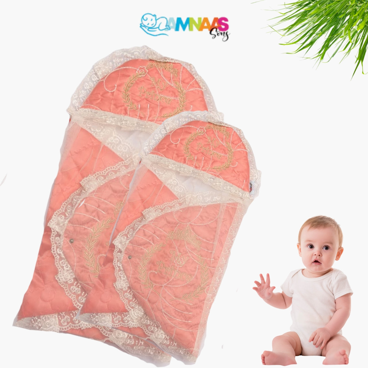 Luxury Embroidered Baby Sweddle