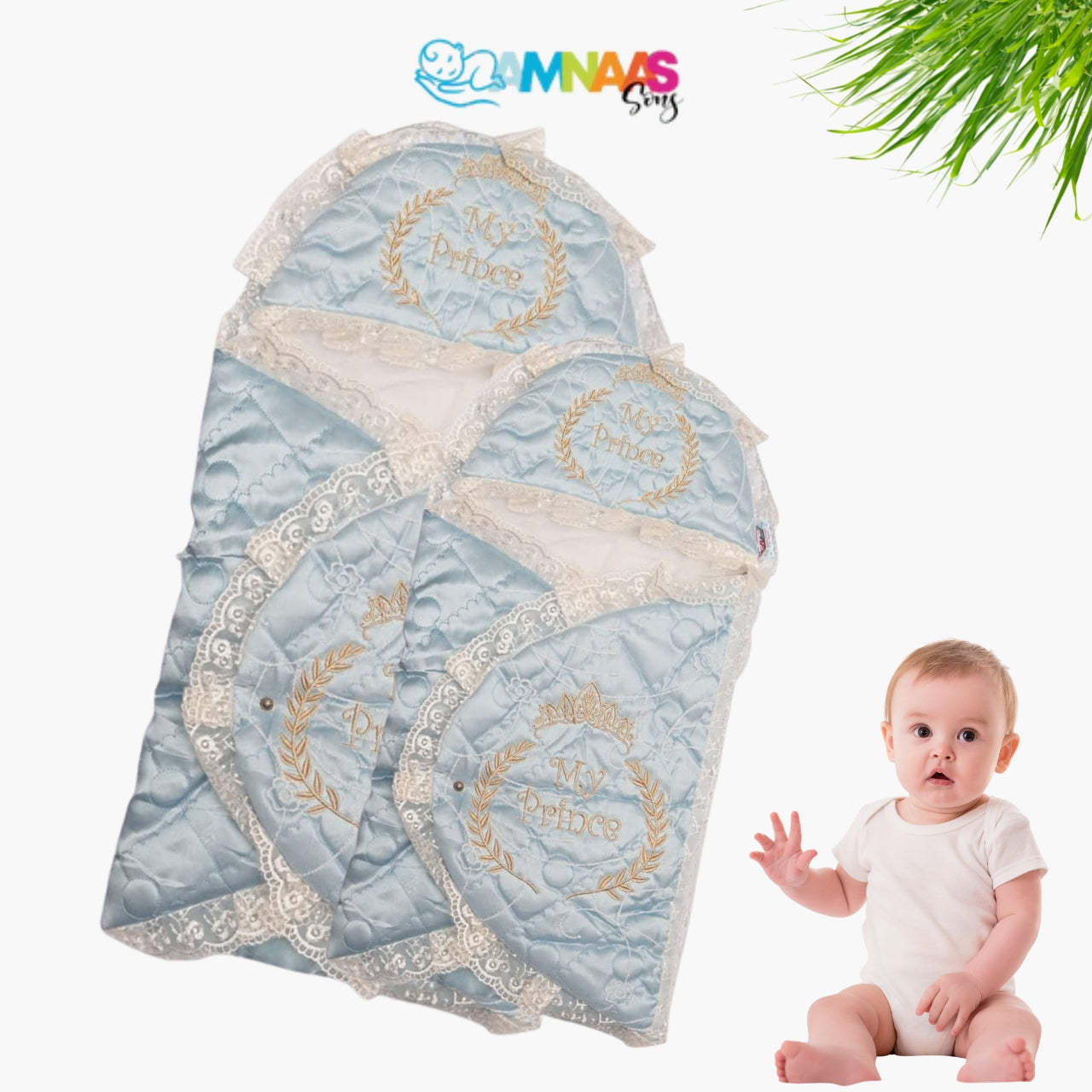 Luxury Embroidered Baby Sweddle