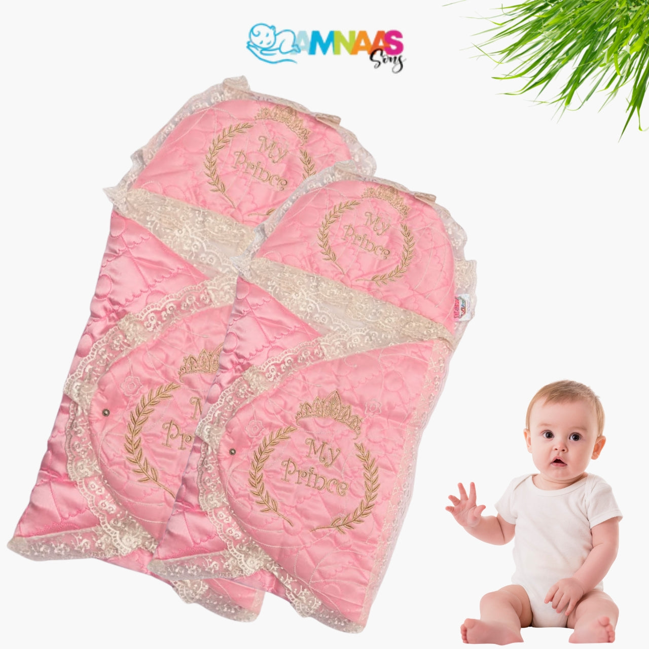 Luxury Embroidered Baby Sweddle